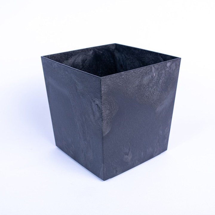 Plastikowa kwadratowa osłonka | Czarny beton 24 cm