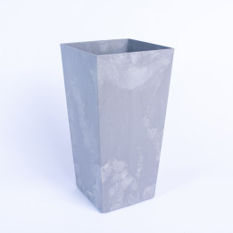 Wysoka plastikowa kwadratowa osłonka | Szary beton 18 cm