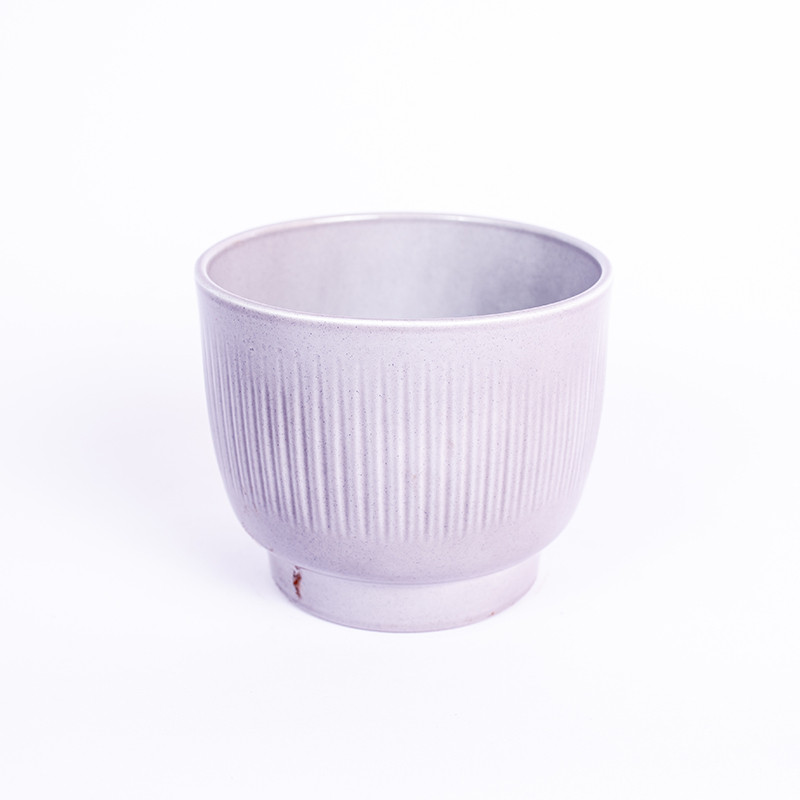 Osłonka w paski Szara | 12 cm