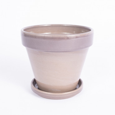 Donica szkliwiona basalt | 10 cm