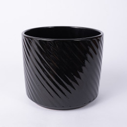 Osłonka walec czarny połysk | 16 cm