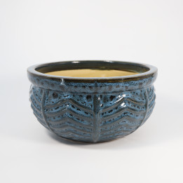 Osłonka ceramiczna Misa Jodełka niebieska 15 cm | Tomaszewski