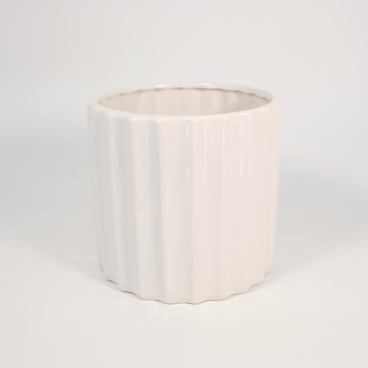 Osłonka ceramiczna Plisa biała ⌀ 16 cm | Tomaszewski