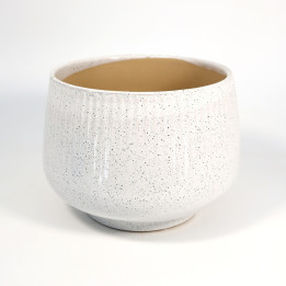 Osłonka ceramiczna biała nakrapiana ⌀18 cm | Tomaszewski