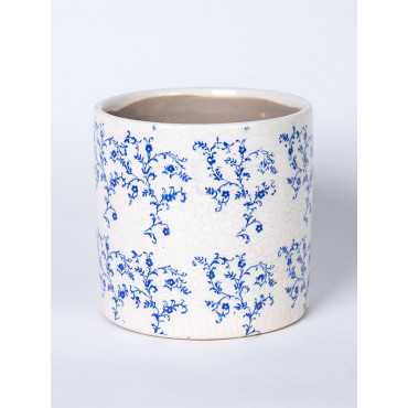 Osłonka ceramiczna Kwieciste Wzory Niebieski