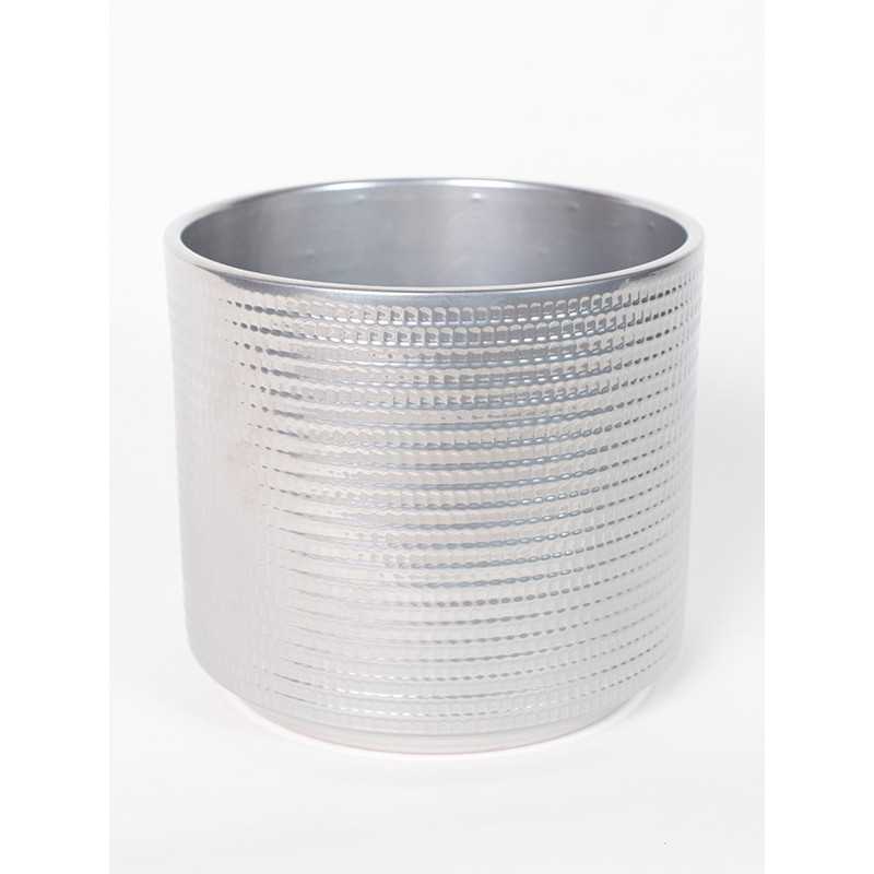 CERMAX walec metaliczny srebny połysk Duża | 16 cm