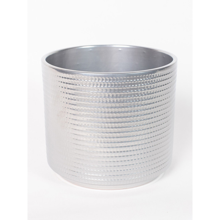 CERMAX walec metaliczny srebny połysk Duża | 16 cm