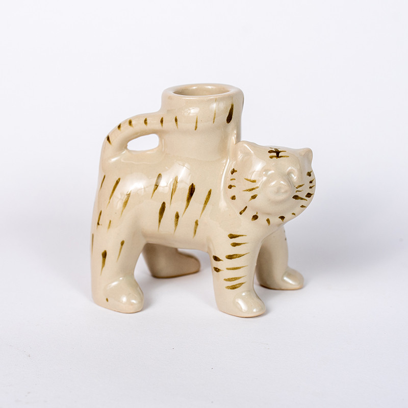 Świecznik ceramiczny Tygrys