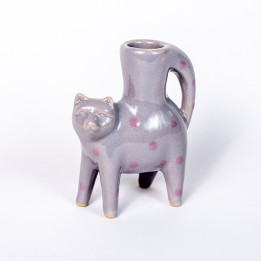 Świecznik ceramiczny Kot