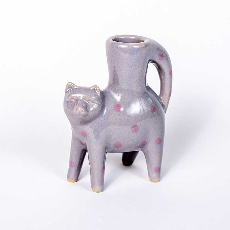 Świecznik ceramiczny Kot