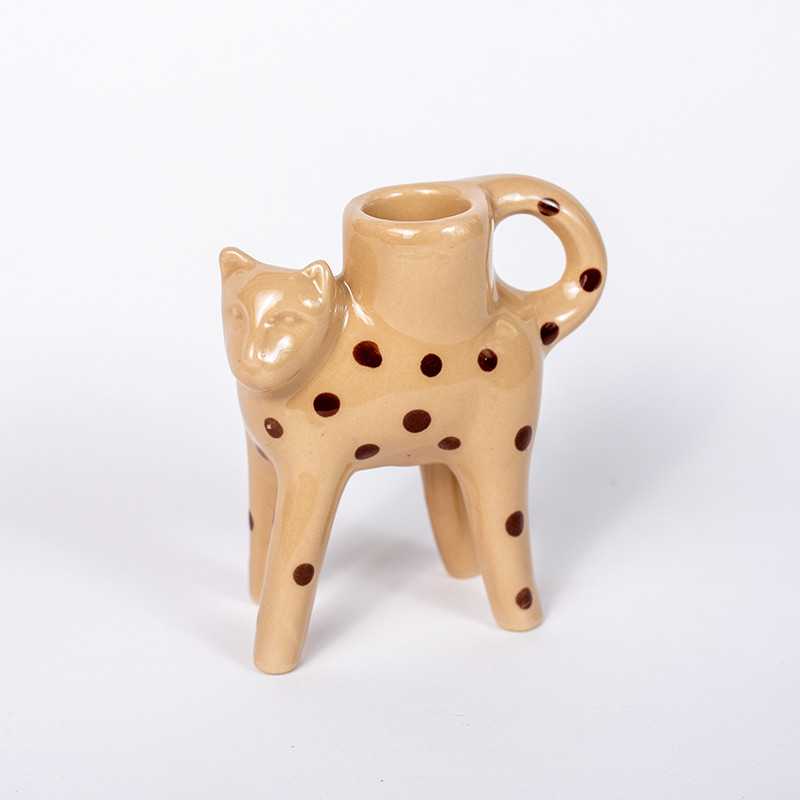 Świecznik ceramiczny Lampart