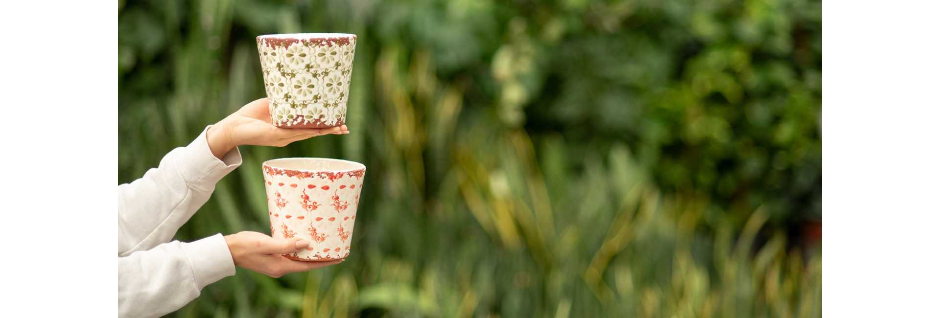 Doniczki ceramiczne, gliniane, z otworem - Tomaszewski