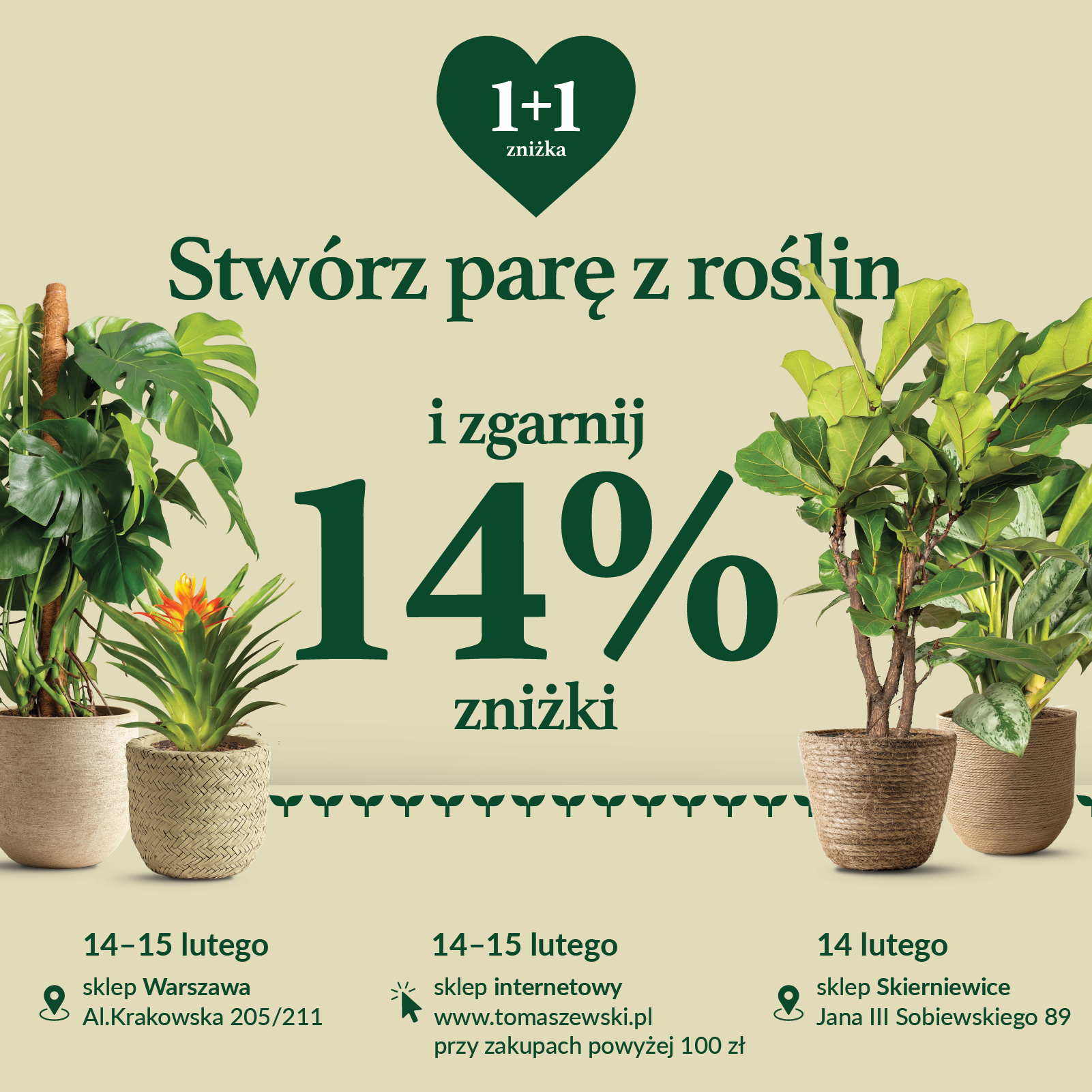 Stwórz parę z roślin Walentynki w Tomaszewski